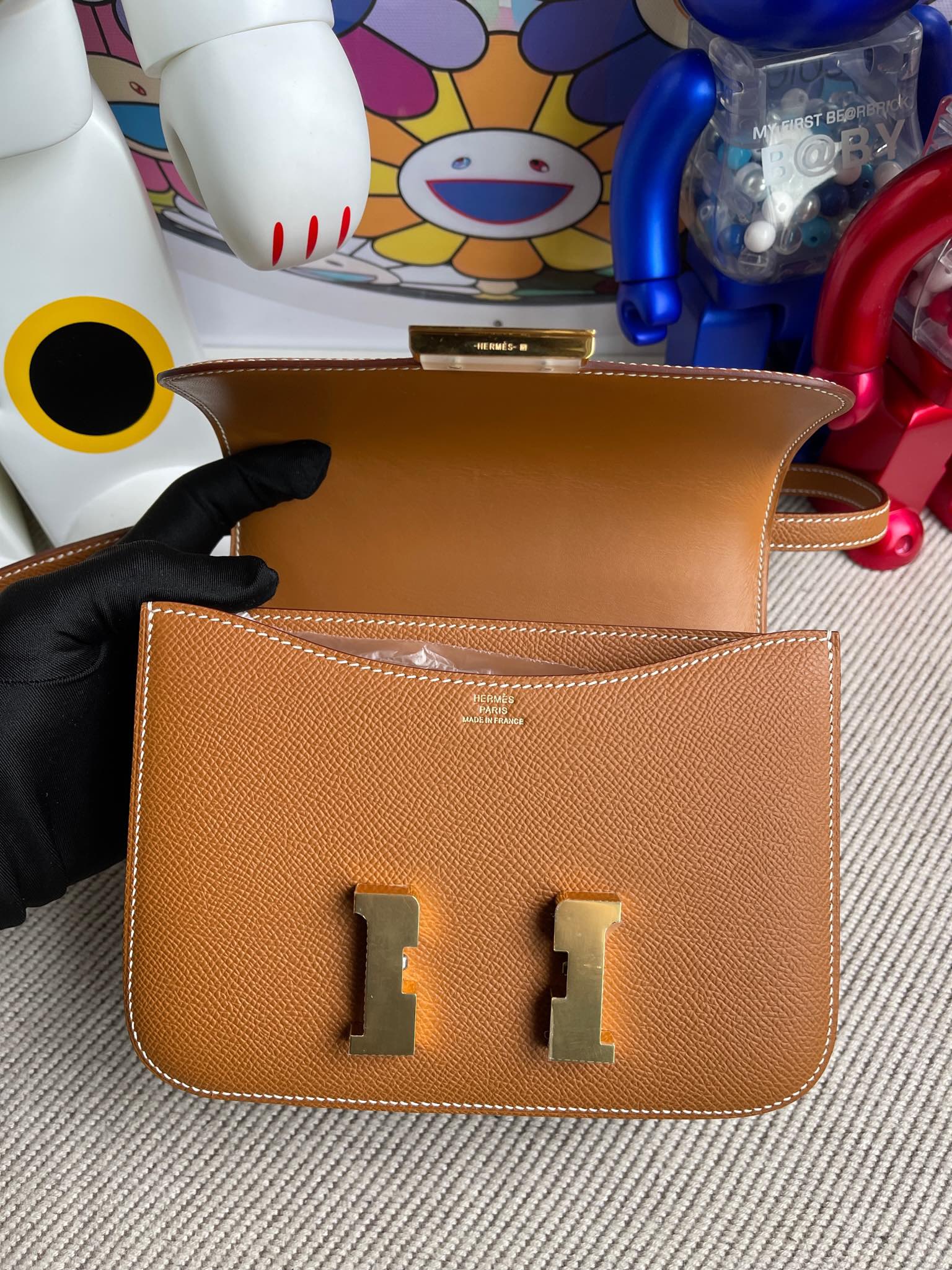 에르메스 콘스탄스18 골드브라운 금장 앱송